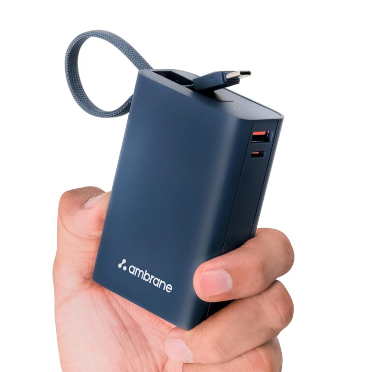 Ambrane 20000mAh 22.5W Power Bank (built-in cable)