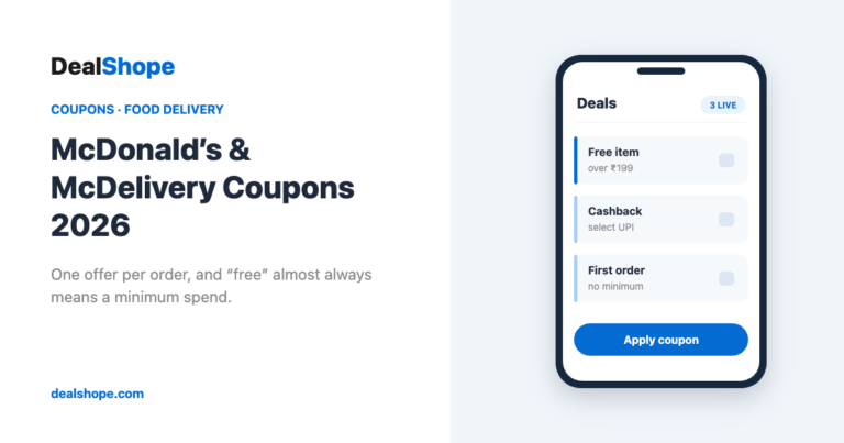 McDonald’s & McDelivery Coupon Codes India 2026: Complete Offers Guide
